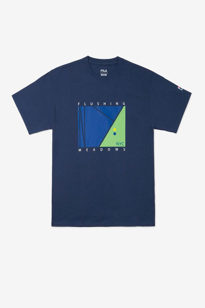 Fila Nyc Court T-Shirt Navy - Mens - 62705MPSK